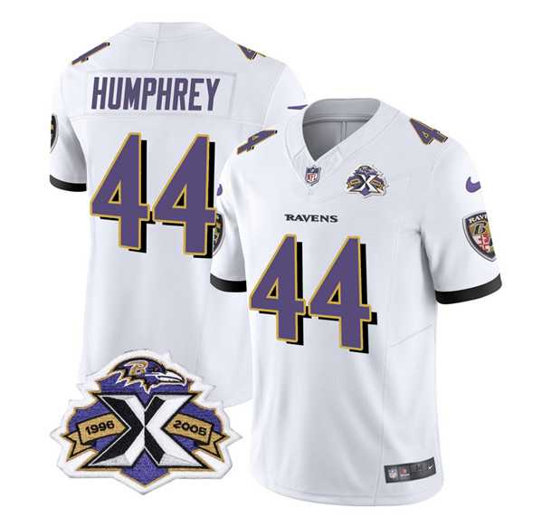 Men & Women & Youth Baltimore Ravens #44 Marlon Humphrey White 2023 F.U.S.E With Patch Throwback Vapor Limited Stitched Jersey->baltimore ravens->NFL Jersey